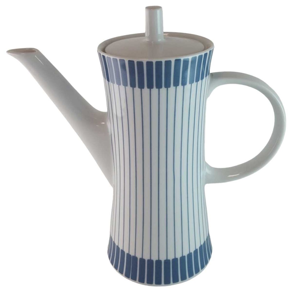 [45813968] Kaffeekanne 1 L Melitta Paris Form 21 blaue Streifen gebraucht - gut
