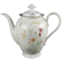 Teekanne Goldrand 1,4 L Schirnding Bavaria Blumendekor Blumen gebraucht - gut