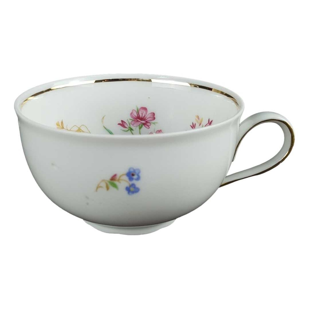 [458139683] Teetasse Tasse Goldrand Schirnding Bavaria Blumendekor Blumen gebraucht - gut