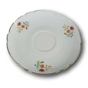 Untertasse für Tee Goldrand 14,1 cm Schirnding Bavaria Blumendekor Blumen gebraucht - gut
