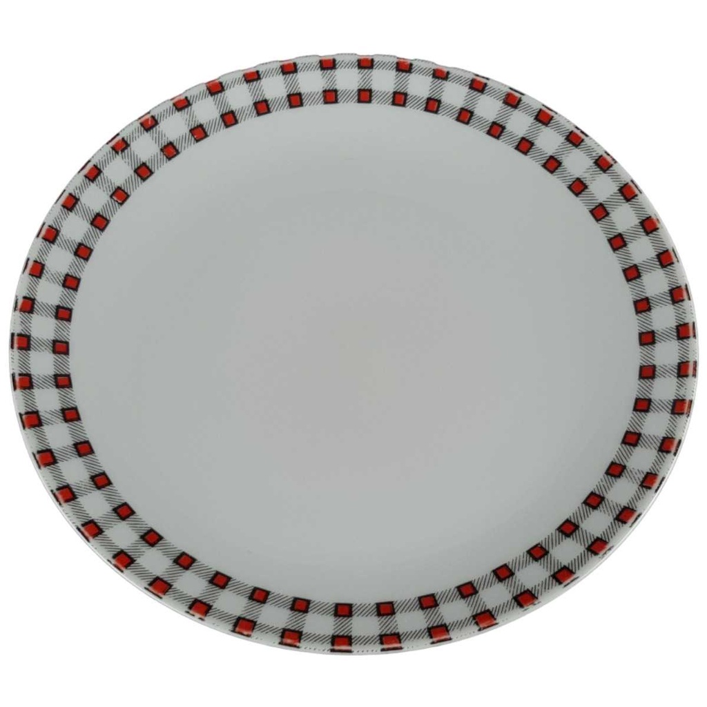 Kuchenteller Dessertteller 19,7 cm Winterling Kirchenlamitz Karo rot schwarz gebraucht - gut