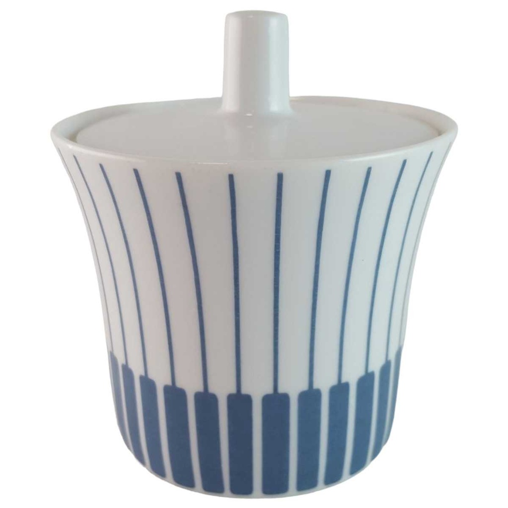 Zuckerdose Melitta Paris Form 21 blaue Streifen gebraucht - gut