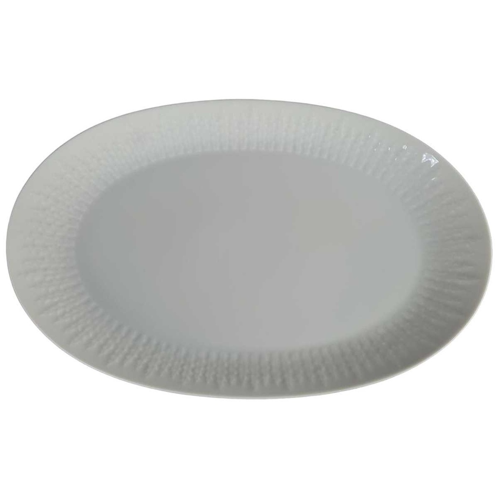[458139710] Schüssel Beilagenplatte Fleischplatte 33,4x22,2 cm Hutschenreuther Exzellenz Weiß gebraucht - gut