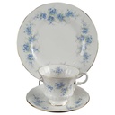 Sammeltasse Sammelgedeck 3tlg Royal Standard Blaue Blumenranke Bone China gebraucht - gut