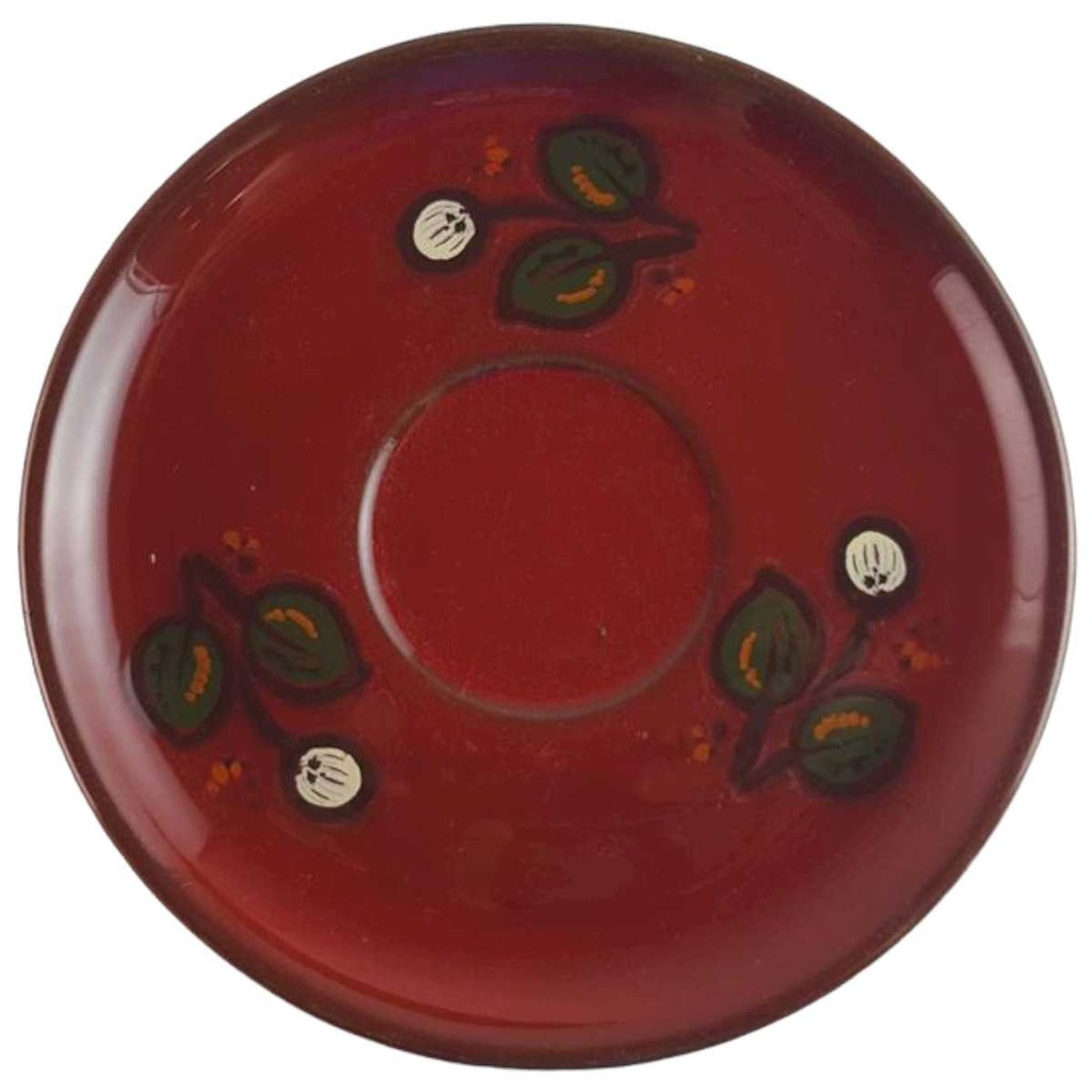 [45813977] Untertasse 15,5 cm Winterling bordo rot weiße Blumen Feinkeramik gebraucht - akzeptabel