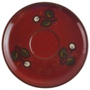 Untertasse 15,5 cm Winterling bordo rot weiße Blumen Feinkeramik gebraucht - akzeptabel
