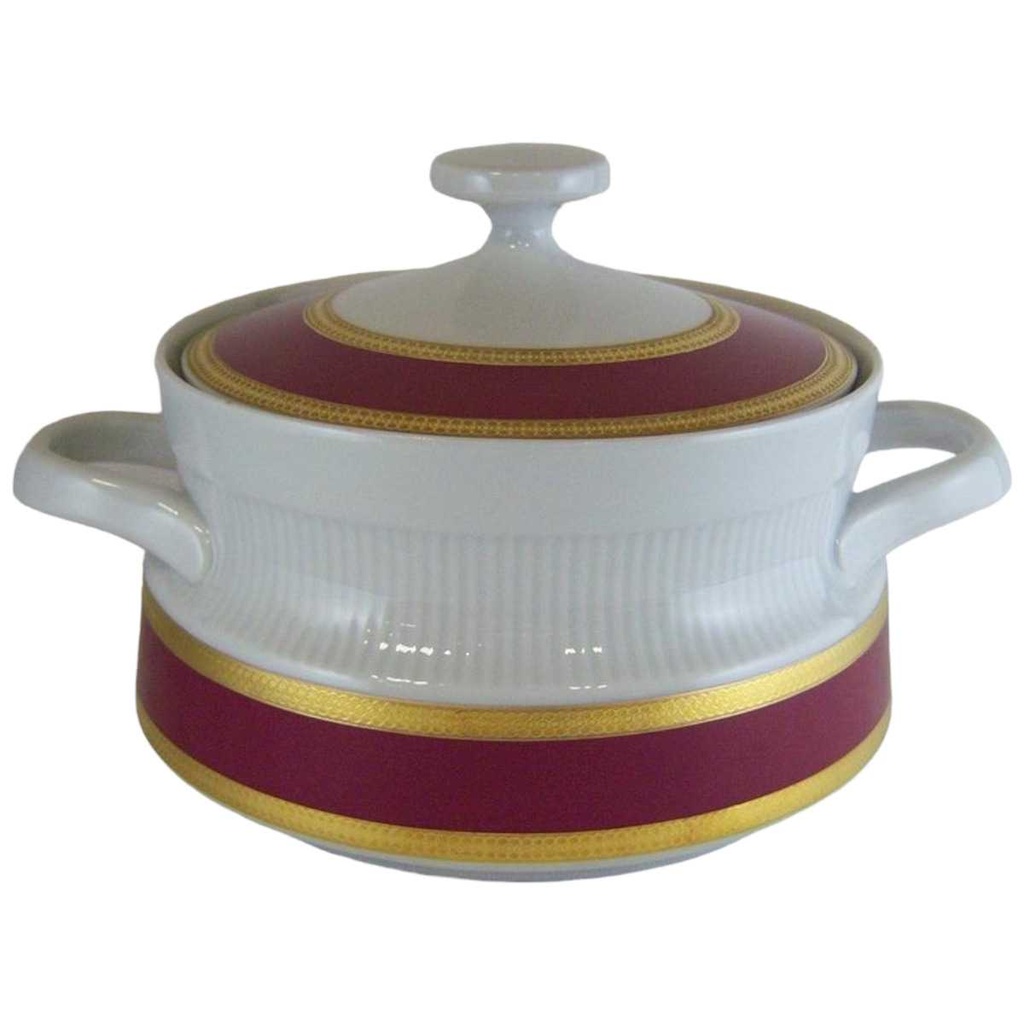 [4581398] Ragoutterrine Servierschüssel Goldrand Mitterteich Form 870 Rot gebraucht - gut