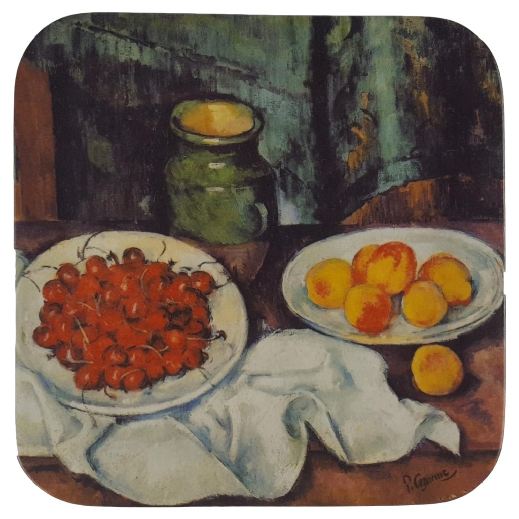 [458139842] Paul Cezanne Stillleben Kirschen und Pfirsichen Dritte Ausgabe Sammelteller 1994
