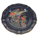 Wandteller Porzellan Griechenland Pfau Blumen 24 K Gold D 26 cm