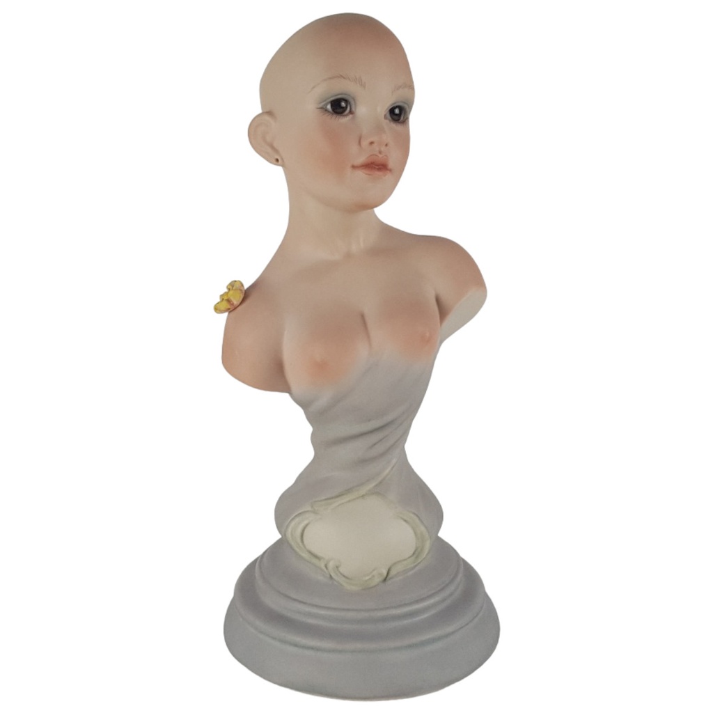 [458139858] Porzellan Biskuit P.D. Galore 1994 Claire Bust Statue Figur H 25 cm