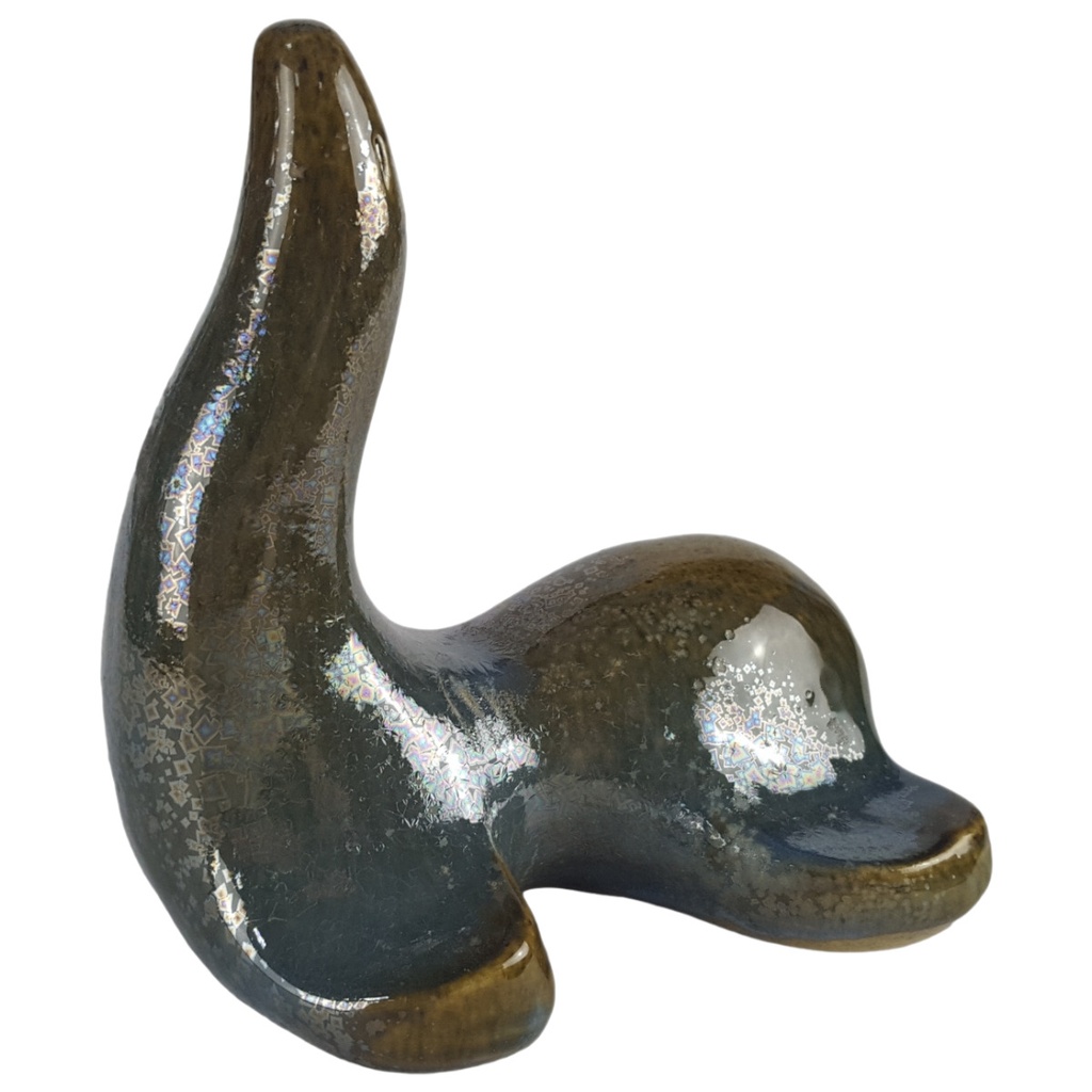 Keramikfigur Keramikskulptur Tier Zoo Seehund H 17,5 cm