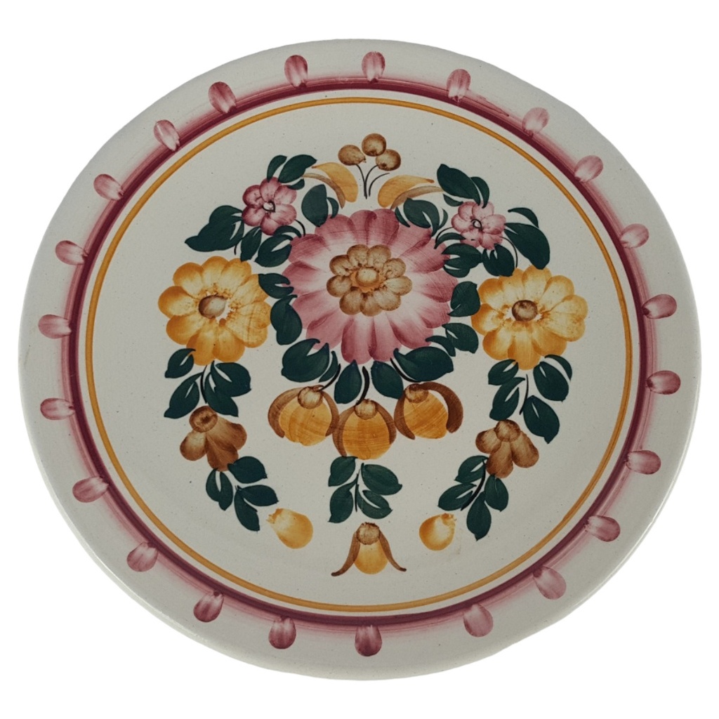 ZF KOLO Keramik Poland Wandteller Blumenmuster D 24 cm