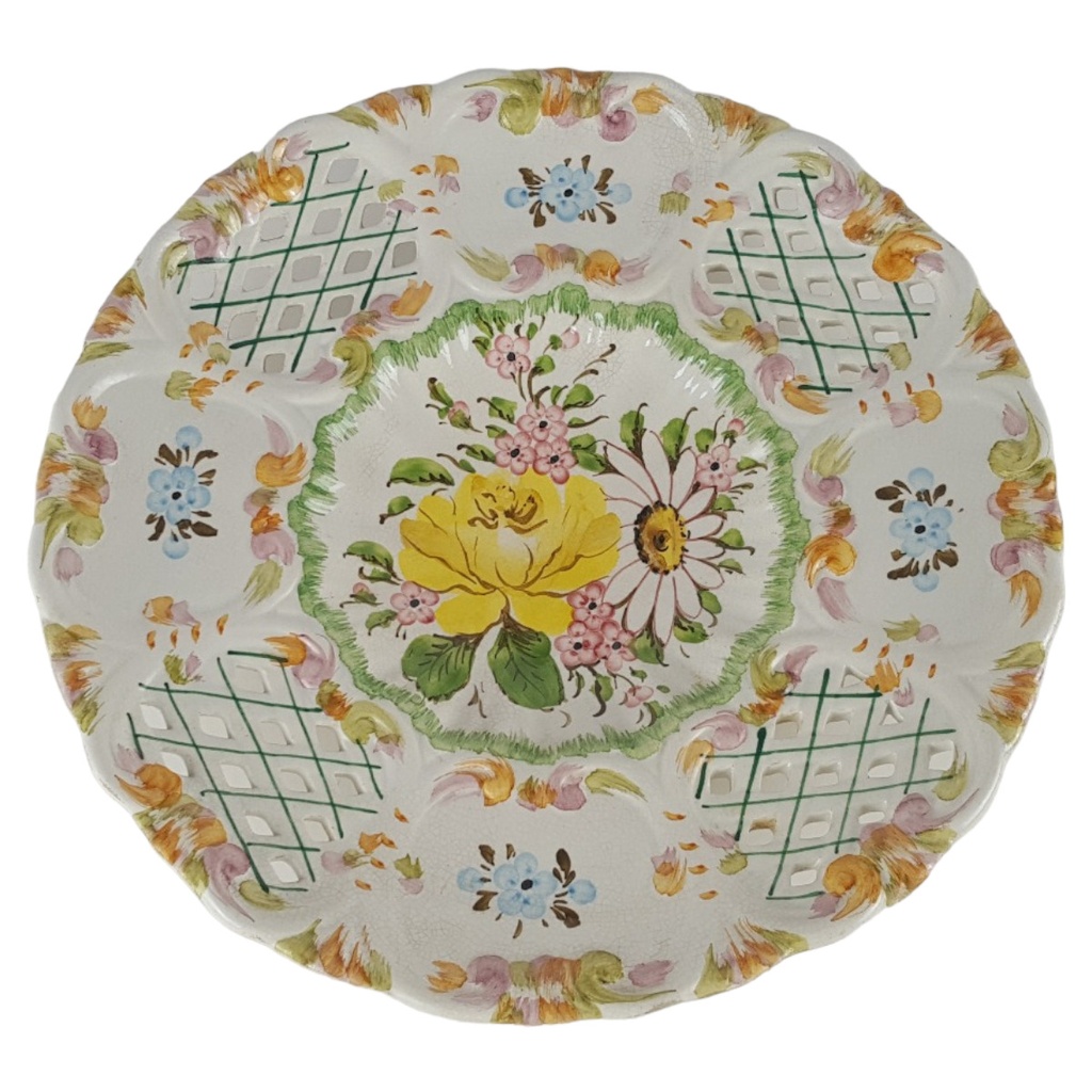 [458140254] Wandteller Durchbruch Keramik Teller Made in Italy D 25,9 cm