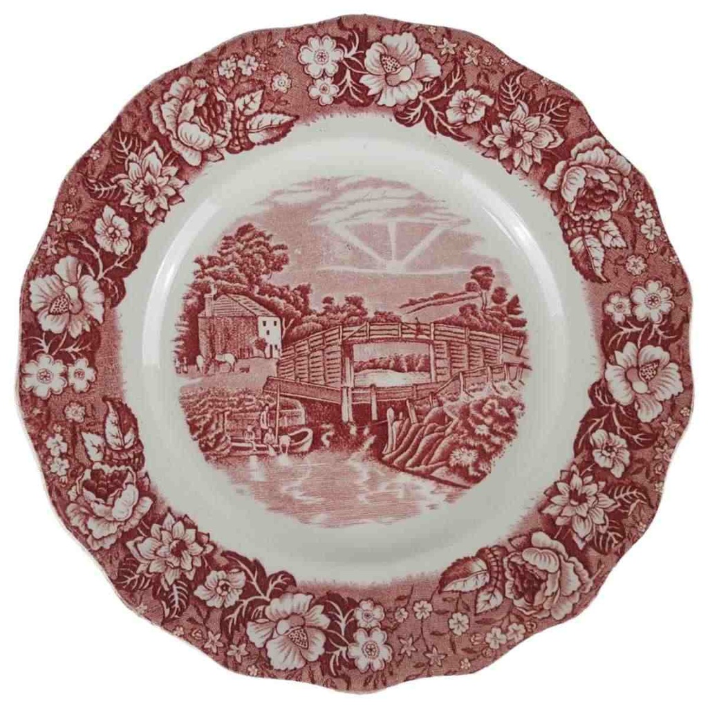 [458140283-1] Kuchenteller Palissy Thames River Scenes Rot