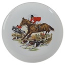 Porzellan Wandteller rund Motiv Pferde Reiter Reiten Jockey D 19,5 cm
