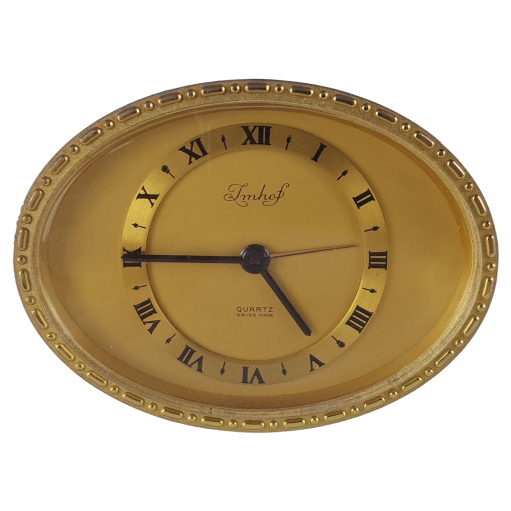 Imhof 1822446 Quartz Wecker Tischuhr oval Messing 9,5x7 cm
