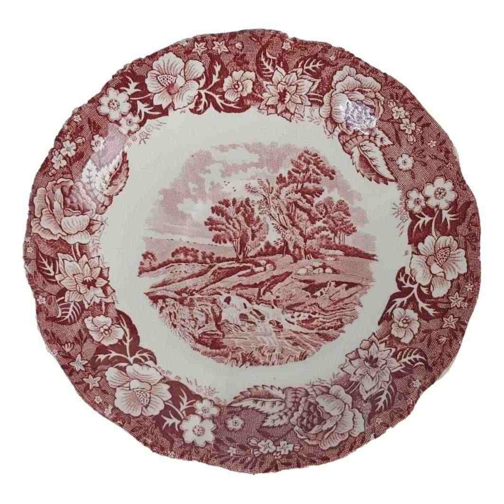 Untertasse 15 cm Palissy Thames River Scenes Rot gebraucht - gut