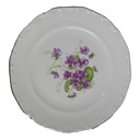 Kuchenteller Dessertteller 19,8 cm Schumann Arzberg Veilchen lila Platinrand gebraucht - gut