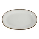 Servierplatte Fleischplatte Goldrand 32,2x20,4 cm Eschenbach Alte Formen W1714 Weiß gebraucht - gut