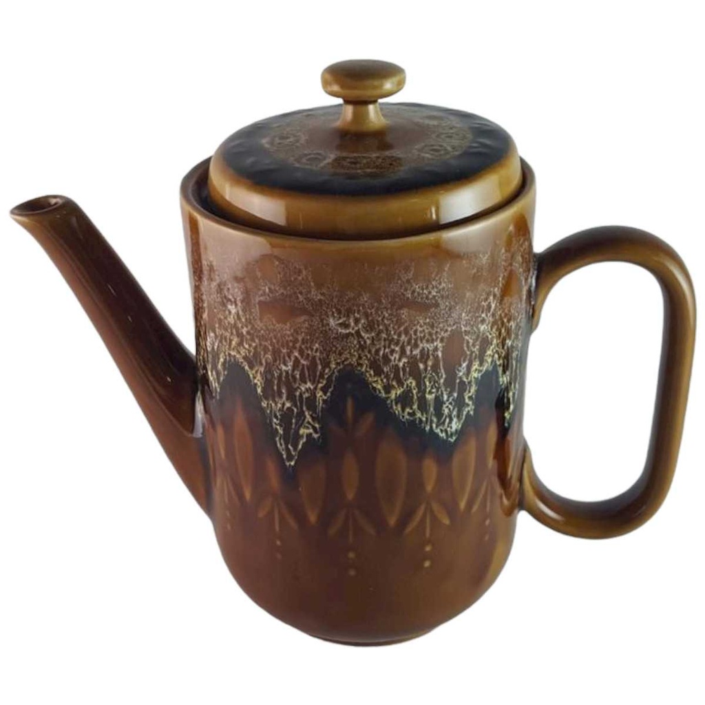 [45814052] Kaffeekanne Kanne 1,1 L Sarreguemines SDV France Fat Lava braun weiß schwarz gebraucht - gut