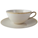 Teetasse Tasse Goldrand Tirschenreuth 3 mm Elfenbein Beige