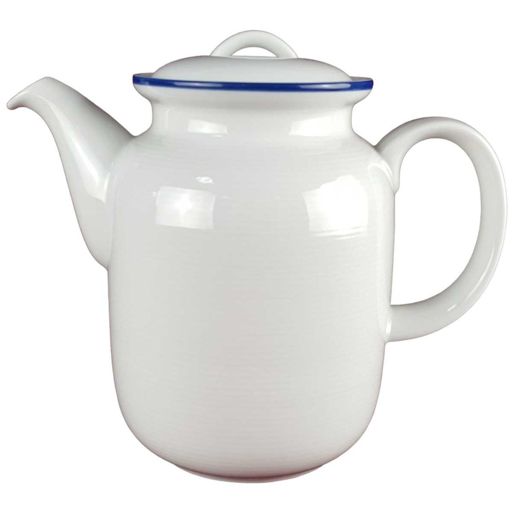Kaffeekanne 1,25 L Thomas Porzellan Trend Circle Line Blauer Rand gebraucht - sehr gut