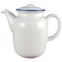 Kaffeekanne 1,25 L Thomas Porzellan Trend Circle Line Blauer Rand gebraucht - sehr gut