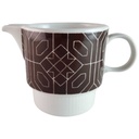 Milchkännchen Melitta alte Formen gerillt weiß braun Vintage