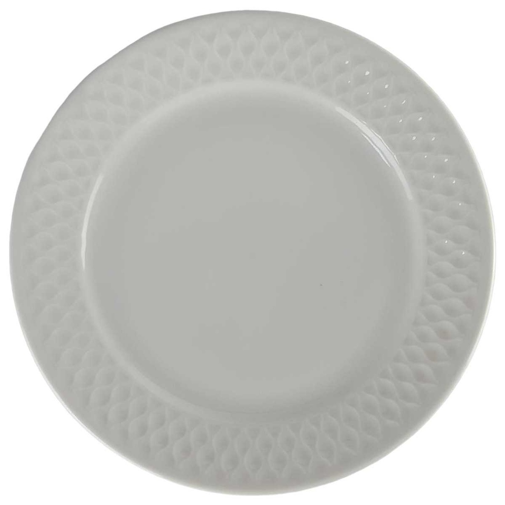 Kuchenteller Dessertteller 19,5 cm Schirnding Bavaria Sonstiges Rillenrelief weiß gebraucht - gut