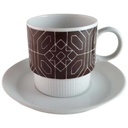 Untertasse Kaffeetasse mit Tasse & Melitta Alte Formen weiß braun Vintage gebraucht - sehr gut