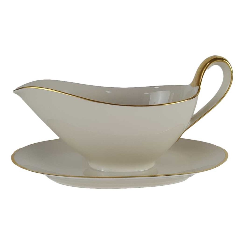 [458140717] Sauciere Goldrand 1tlg Mitterteich Form 22590 Elfenbein gebraucht - gut