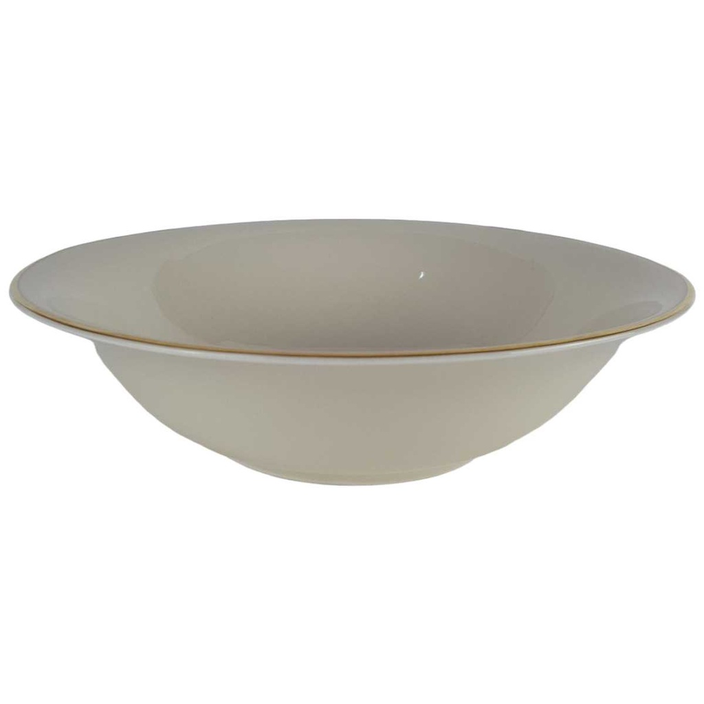 Schüssel Goldrand 23 cm Mitterteich Elfenbein mit Beige gebraucht - sehr gut