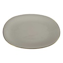 Servierplatte Goldrand 32,5x22,5 cm Mitterteich Elfenbein mit gebraucht - gut