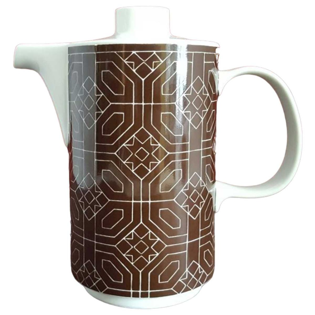 Kaffeekanne Kanne 1,1 L Melitta Alte Formen weiß braun Vintage gebraucht - sehr gut