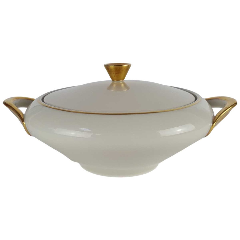 Terrine Goldrand 1,2 L Mitterteich Form 22590 Elfenbein Beige gebraucht - gut