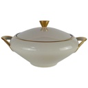Suppenterrine Terrine Goldrand 1,4 L Mitterteich Form 22590 Elfenbein Beige gebraucht - gut