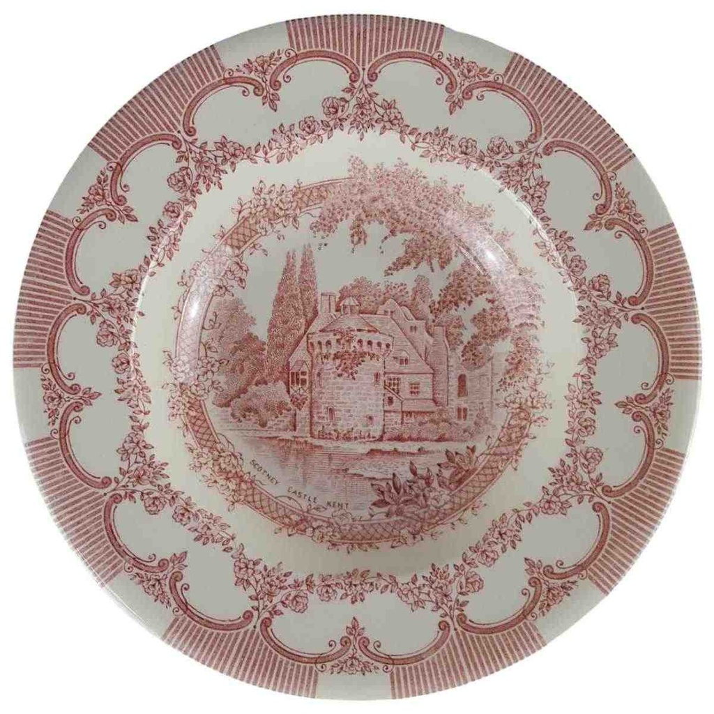 [458140737] Suppenteller 22,2 cm English Ironstone Tableware (EIT) EIT England Scotney Castle Kent Rot gebraucht - sehr gut