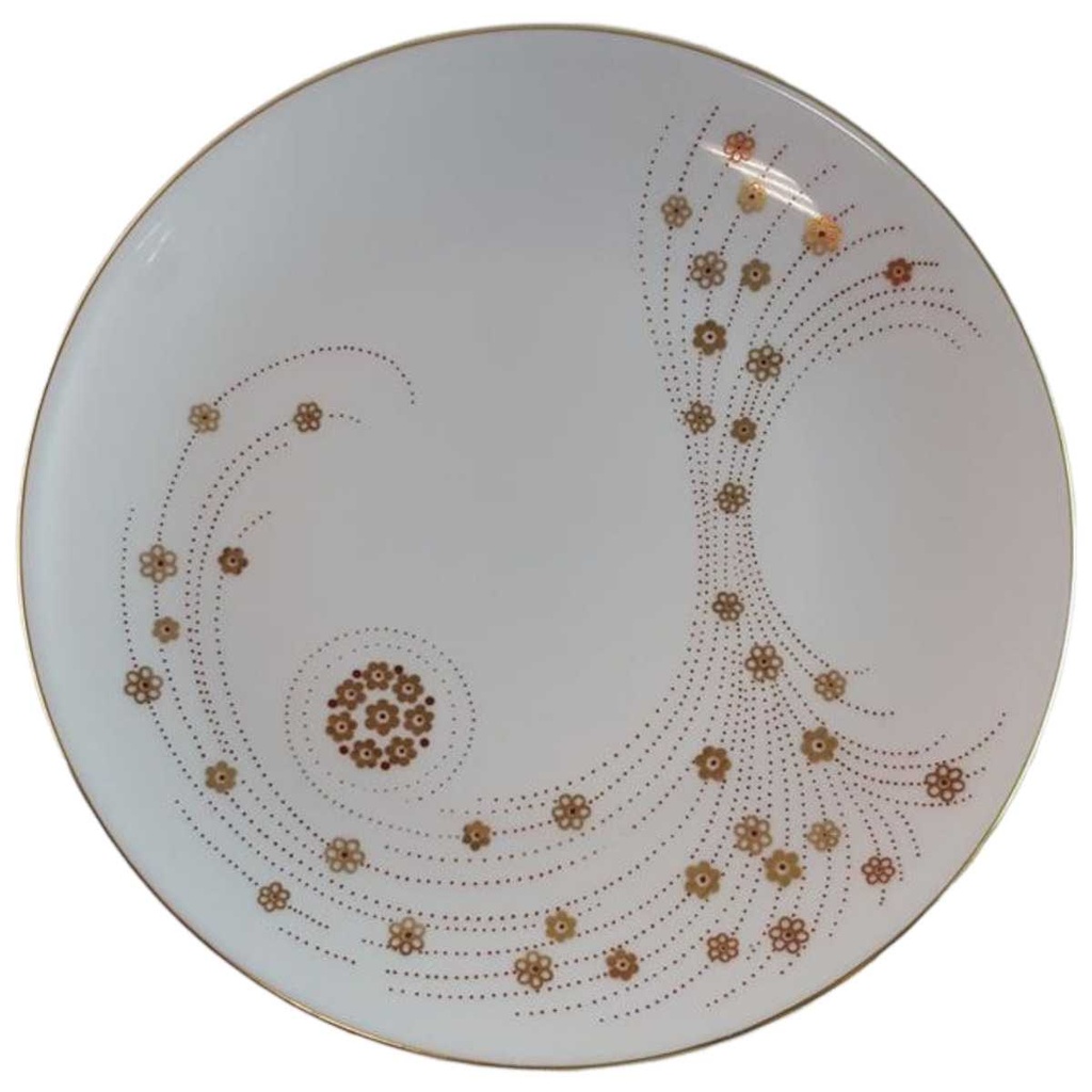 Kuchenteller Dessertteller Frühstücksteller 19 cm Graf von Henneberg Goldblummchen Rotpunkte gebraucht - gut