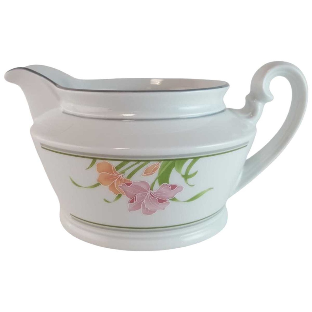 [45814112] Sauciere Milchkännchen Winterling Marktleuthen Blumendekor Grauer Rand Blumen gebraucht - sehr gut