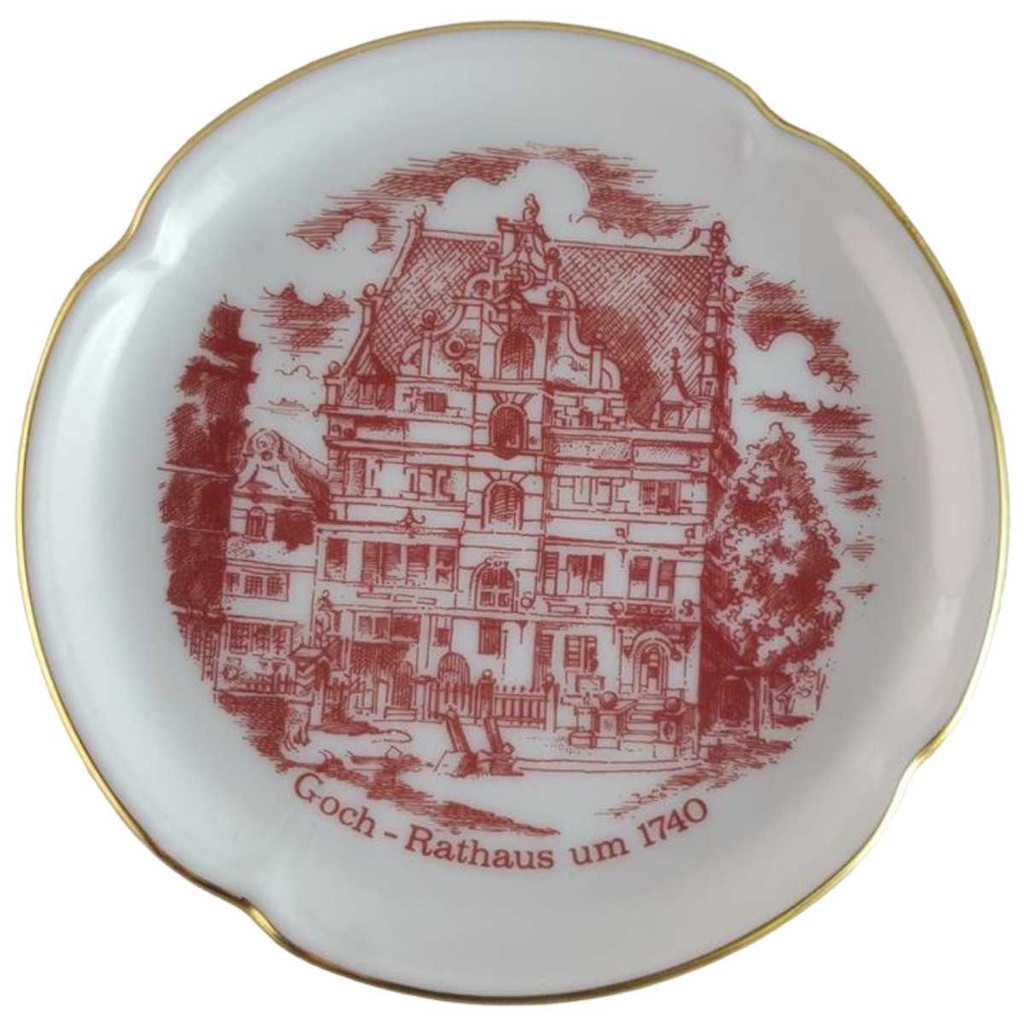 Glasuntersetzer 10,5 cm Rosenthal Goch Rathaus um 1740 gebraucht - sehr gut