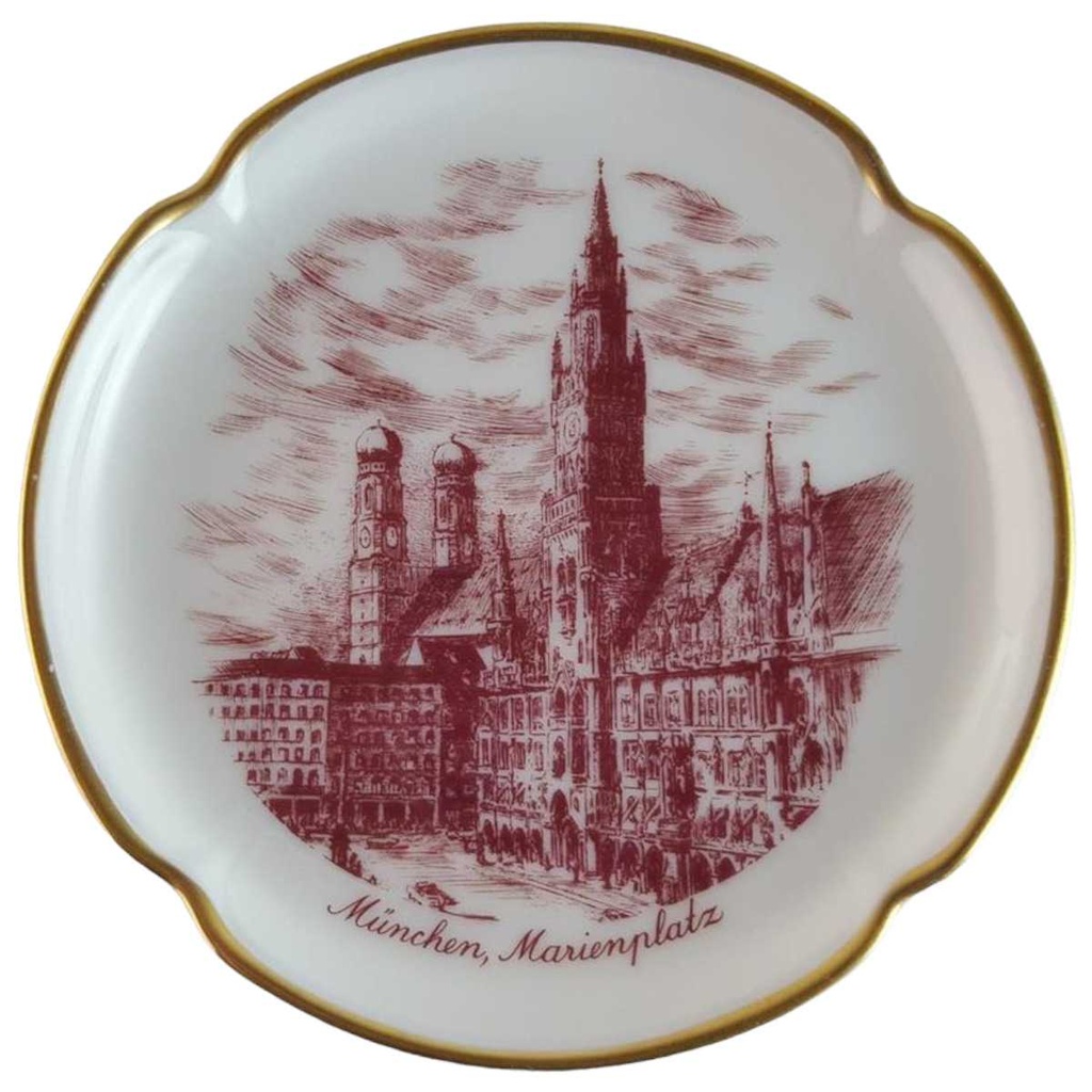 Glasuntersetzer 10,2 cm Rosenthal München Marienplatz gebraucht - sehr gut