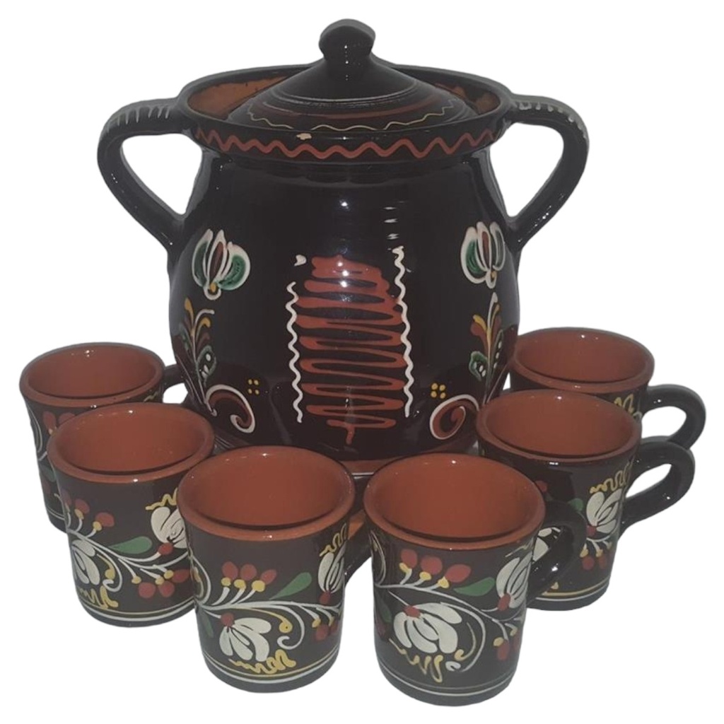 [45814167] Bowle Set Keramik 7tlg. Bowletopf mit 6 Bechern