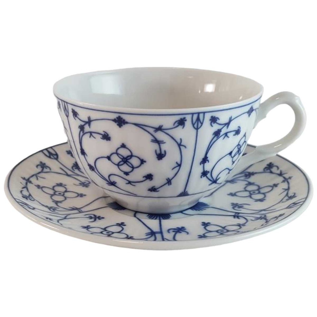 Mokkatasse mit Untertasse Tasse Espressotasse Friesische Porzellanmanufaktur Indisch Blau gebraucht - sehr gut