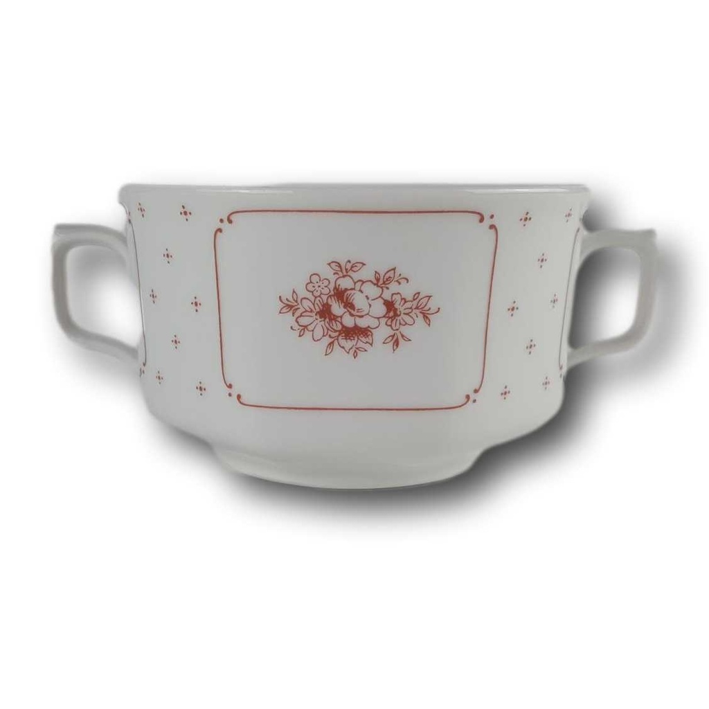 [458142315] Suppentasse Suppenbecher Seltmann Weiden Blumenmuster rot gebraucht - sehr gut