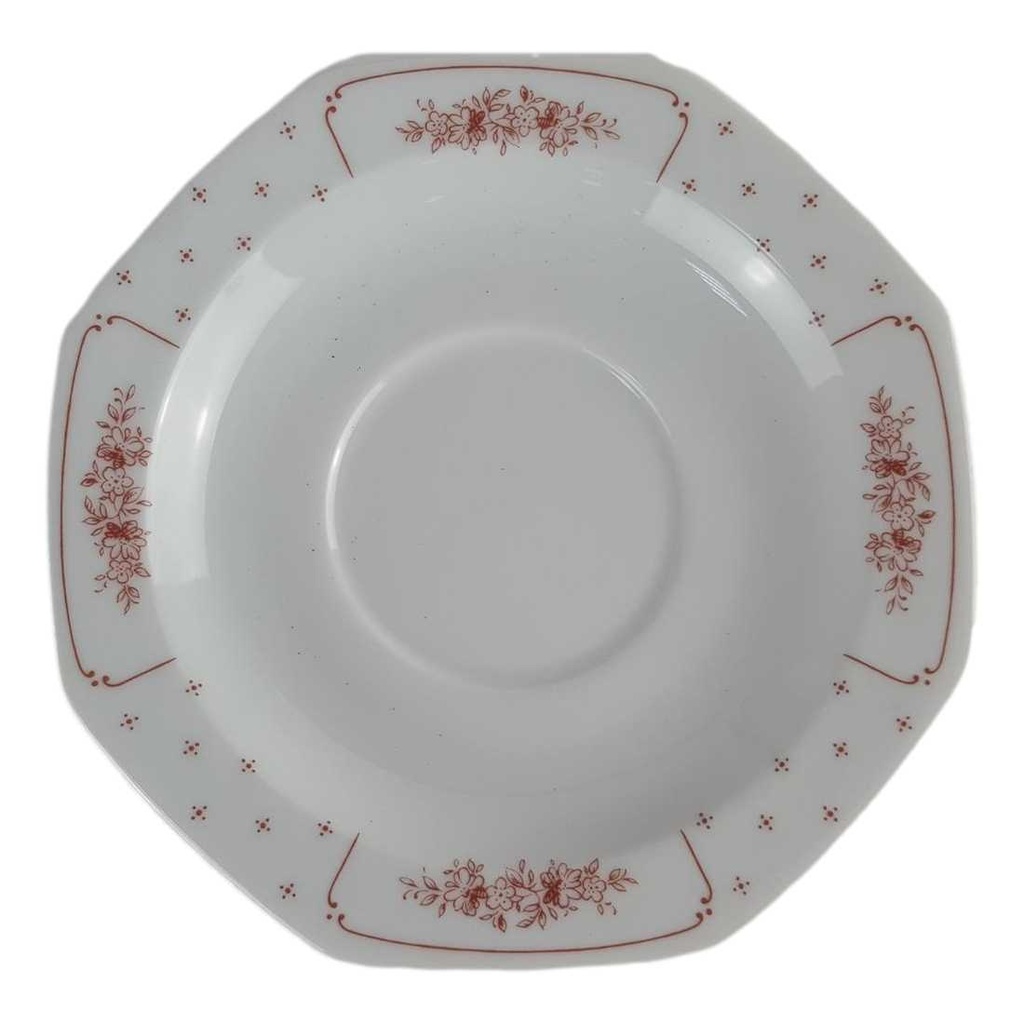 [458142316] Untertasse für Suppe Seltmann Weiden Blumenmuster rot