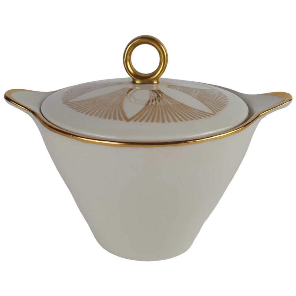 Zuckerdose Golddekor Bareuther Elfenbein Beige gebraucht - gut