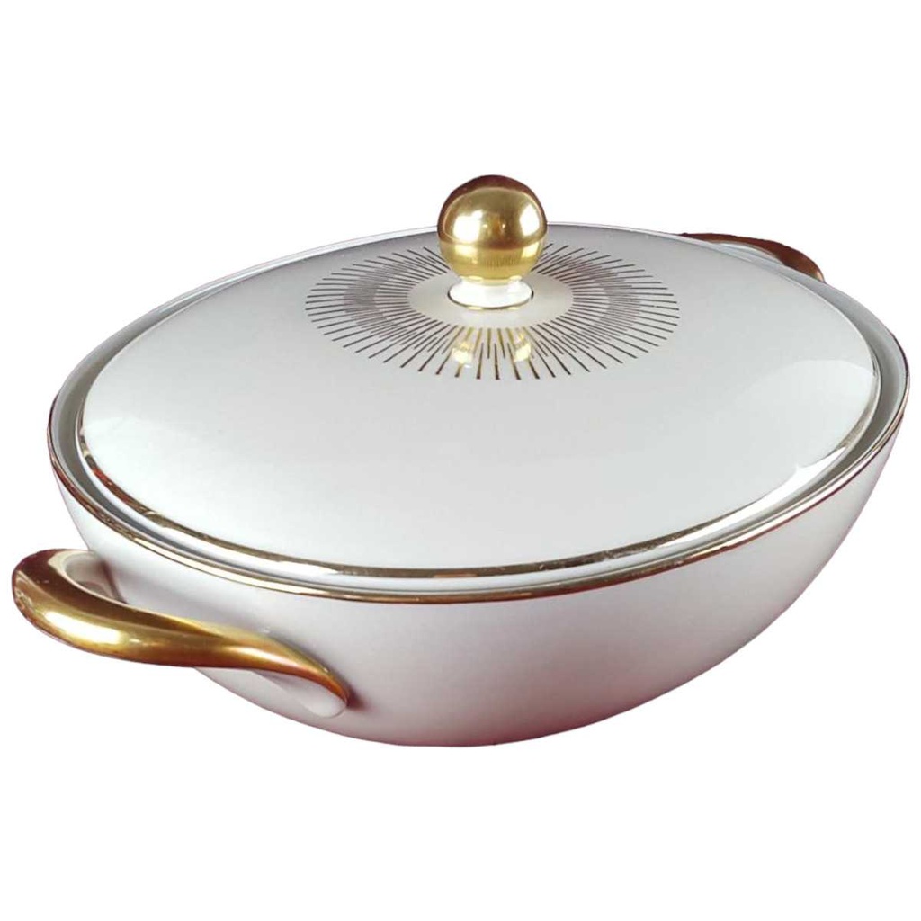 [458142371] Schüssel Goldrand 1,25 L Hutschenreuther Elfenbein Beige Selb gebraucht - gut