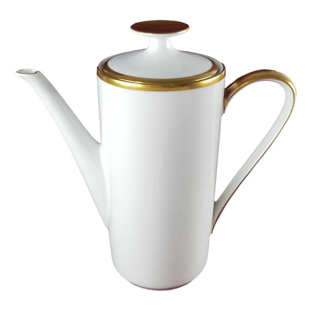 Kaffeekanne Goldrand 1,25 L Eschenbach Alte Formen W5979 Weiß gebraucht - gut