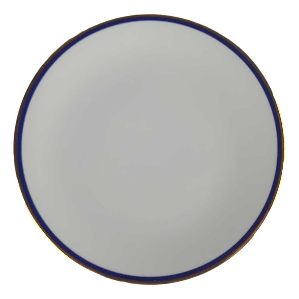[458142456] Kuchenteller Dessertteller Goldrand 19,8 cm Jaeger & Co Rand Blau Gold gebraucht - gut