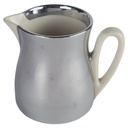 Porzellan Milchkännchen mit Metallüberzug H 8 cm